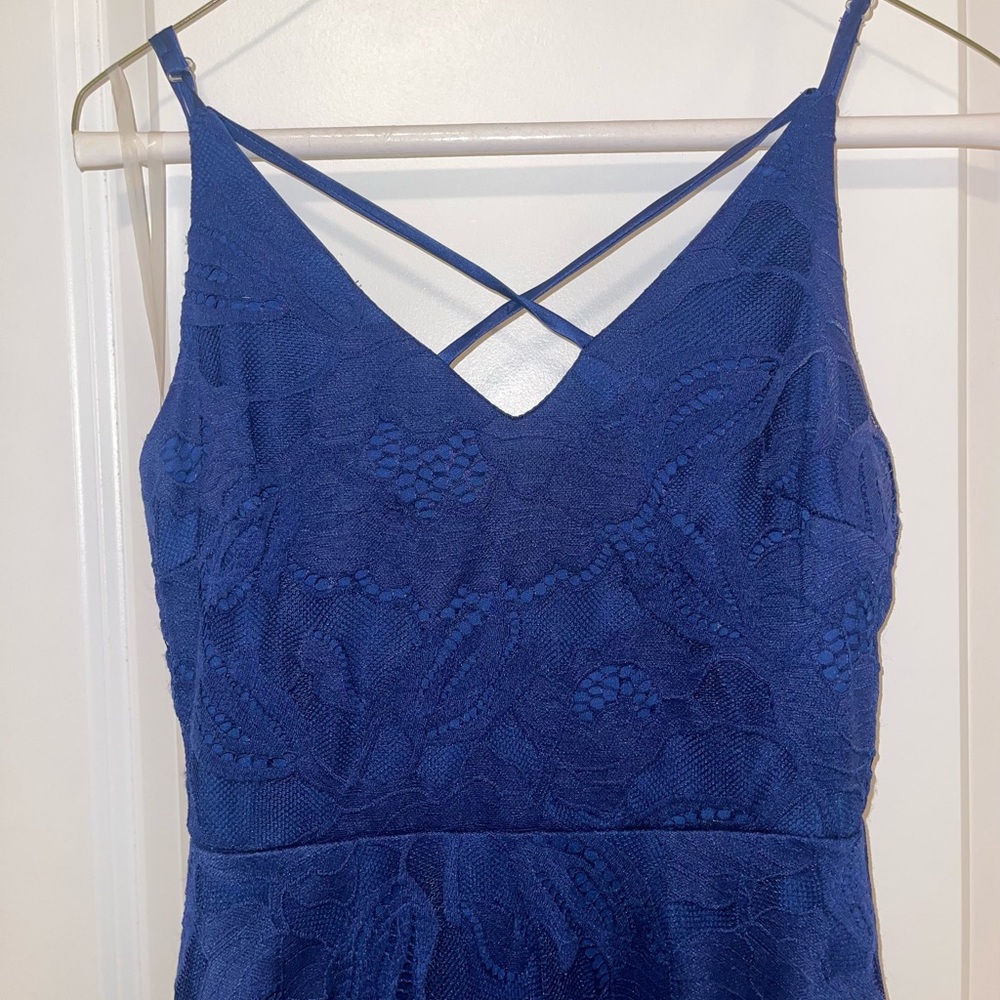 Teeze Me Royal Blue High Low Lace Dress - Picture 6 of 9